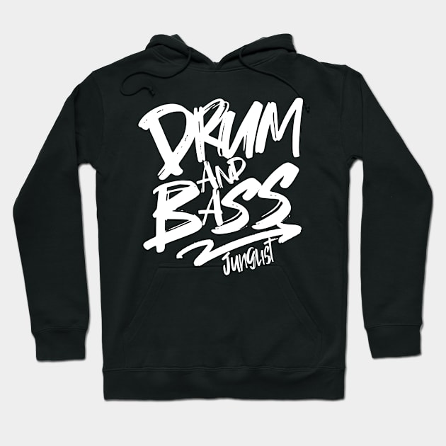 DRUM AND BASS  - Junglist Signature (white) Hoodie by DISCOTHREADZ 